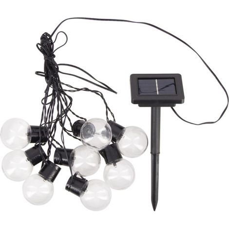 Xanlite – Luci a stringa solari da 5 m IP44 – 8 lampadine a filamento LED – Luce bianca calda – Durata della batteria: 8 ore – Protezione IP44 contro gli schizzi d'acqua (1/5)