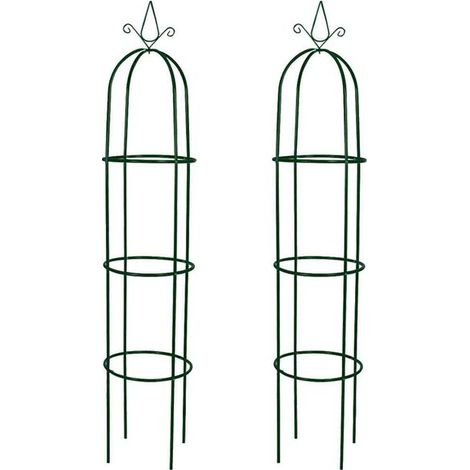 Arche de jardin en forme de tour 2 pcs - Arche de jardin décoration rosier terrasse extérieur fleurs (1/5)