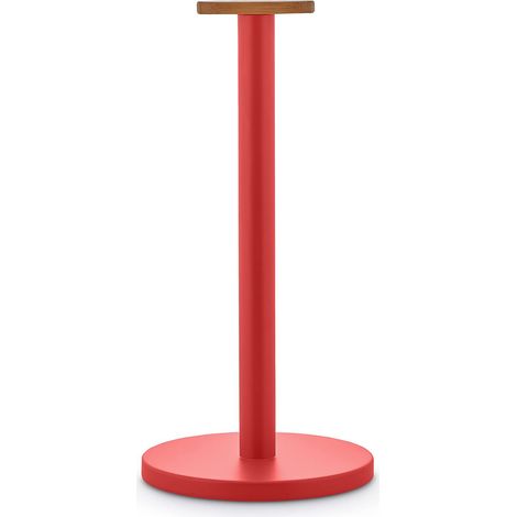 Porte-rouleau de Cuisine Design, en Acier Coloré avec Résine Epoxy et Bouton en Bois de Bambou, Rouge (1/4)