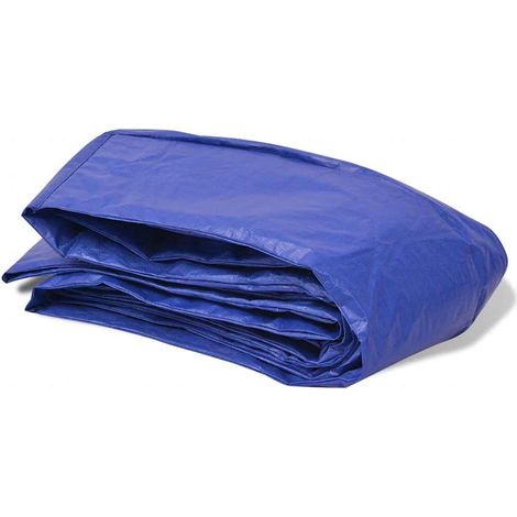 Coussin de sécurité pour trampoline rond protection cadre et ressorts PE bleu 4,57 m (1/4)