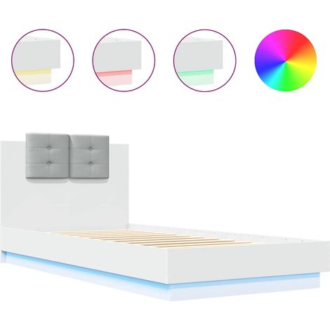 Maison Exclusive - Giroletto con Testiera e LED Bianco 90x200 cm (1/5)
