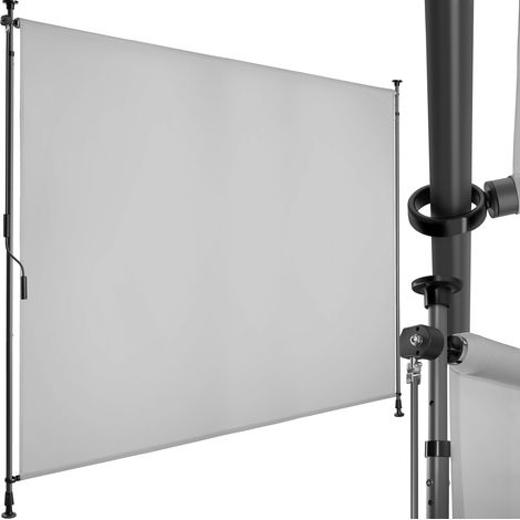 Store banne avec manivelle et tissu opaque 200x310cm gris clair