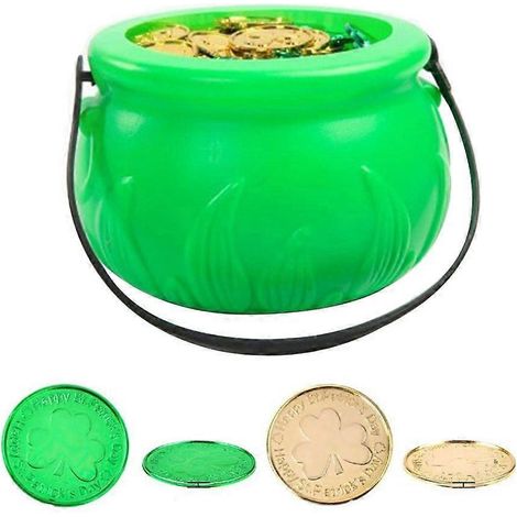 Coffret de pièces de la Saint-Patrick dans une boîte contenant une collection de pièces