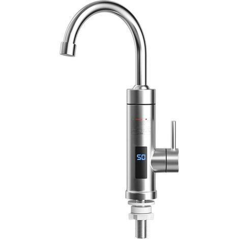 Robinet d'eau chaude électrique, robinet chauffant instantané pour évier de cuisine, rotatif à 360° en acier inoxydable (1/5)