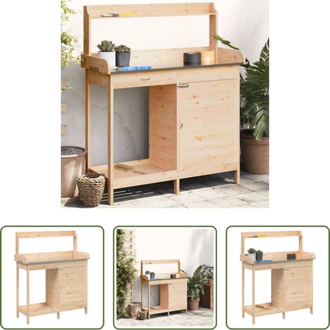 Table de jardin - Table de rempotage avec armoire bois massif de sapin (1/5)