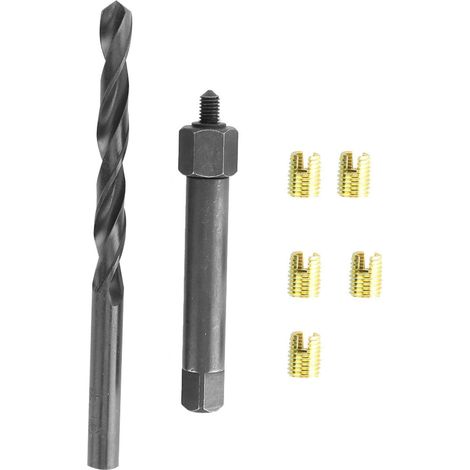 12pcs vis d'insertion de Filetage autotaraudeuse M5 x 0 . 8 Kit de réparation de Filetage Inserts de Filetage boîte à Outils avec perceuse torsadée et Outil d'installation (1/5)