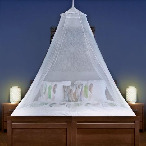 Moustiquaire de lit conique 1200x250cm – Protection intégrale contre les moustiques – Polyester durable – Maillage 256 mailles – Fuienko