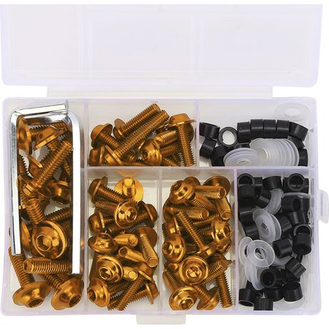 Kit 158 pièces clé à douille et joints pour carénage moto universel, accessoire doré, visserie et outillage complet (1/5)