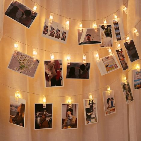 Guirlande photo lumineuse - Guirlande photo avec éclairage - Guirlande photo - Pince à photos - 3 mètres - 20 pinces LED (1/5)