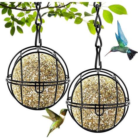 Comedero para pájaros de exterior, juego de 2 comederos colgantes para pájaros, comedero para pájaros silvestres (1/5)