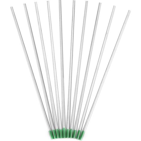 10 électrodes en tungstène pur WP à pointe verte pour soudage TIG AC 3,2 x 150 mm (1/5)
