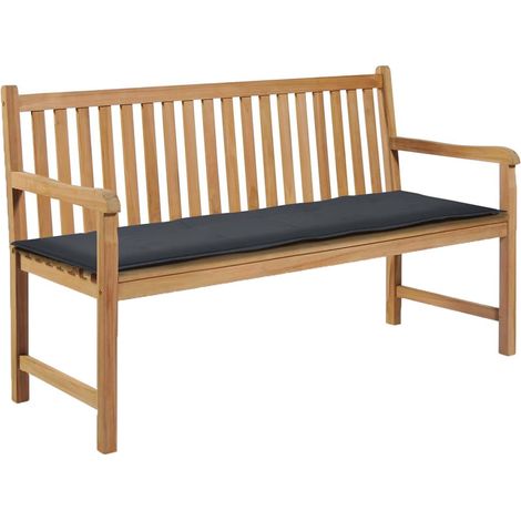 Cuscino per panca da giardino in tessuto antracite 150x50x3 cm DEC021552