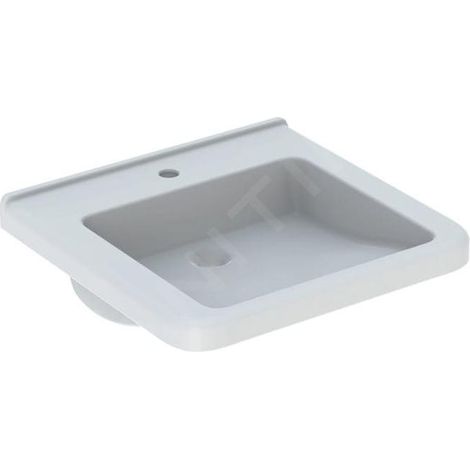 Geberit Selnova Comfort - Lavabo Square, 550x525 mm, pour personne à mobilité réduite, avec un trou de robinetterie, sans (1/2)