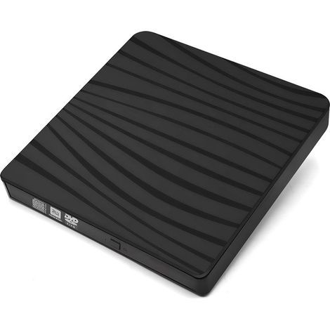 Externes DVD-/CD-Laufwerk – USB 3.0 und Typ-C – Kompatibel mit Desktop- und Laptop-Computern – RW-Laufwerk/Brenner – Schwarz – 1 Stück