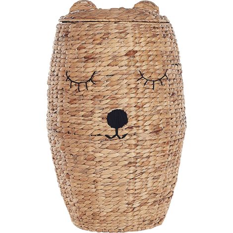 Panier Ours Tissage en Fibre de Jacinthe d'Eau Naturel Sambur