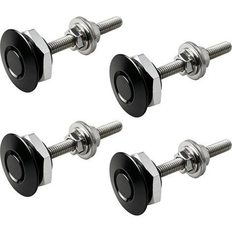 Goupilles de capot à bouton-poussoir 4 Pièces Universelles À Démontage Verrou de capot Pour Voiture Camion SUV Véhicule Parking Garage Atelier (1/5)