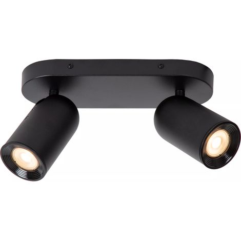 Faretto soffitto doppio orientabile nero 2xGU10 Lucide Punch (1/5)
