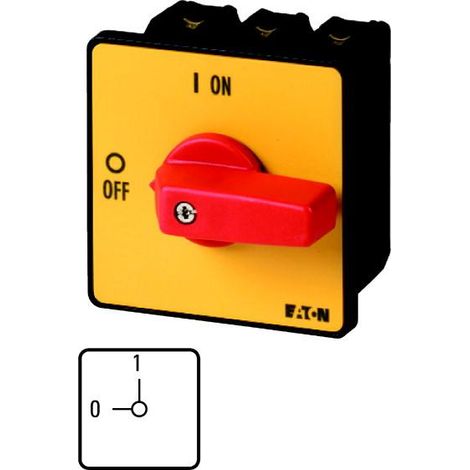 Inter d'arrêt d'urgence 3p 63A manette rouge montage encastré 000005743 EATON P3-63/E-RT