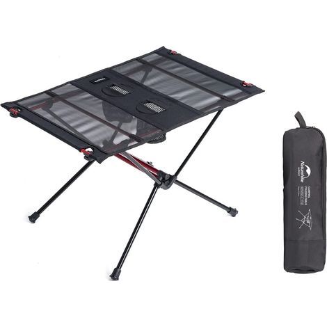 Ultralight Rectangular Folding Table Oxford Picnic Table Camping Foldable Table Kitchen Portable Table Hiking Outdoor Camping (Black) (1/5)