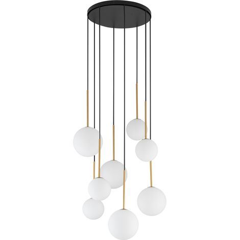 Suspension KARO Nowodvorski 8xG9 noir/or globes blancs (1/5)
