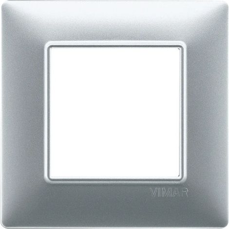 Placca 2M argento opaco per scatola rotonda  Vimar Plana 14642.20