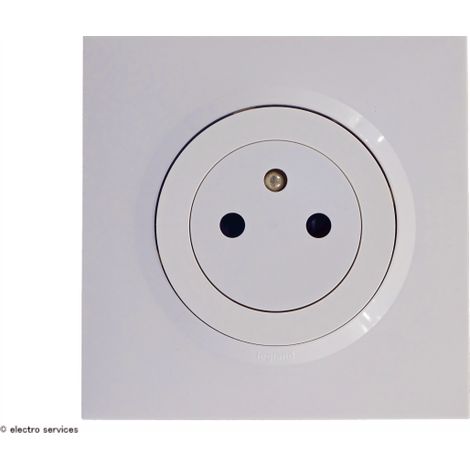 Legrand – Prise de courant complète 2P+T – Blanc – 250V 16A – Mécanisme avec coque de protection – Pour intérieur uniquement