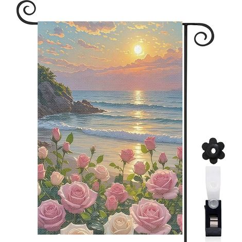 Drapeau de jardin extérieur décoration saisonnière toile épaisse double face 30 x 45 cm pour porche et cour (1/5)