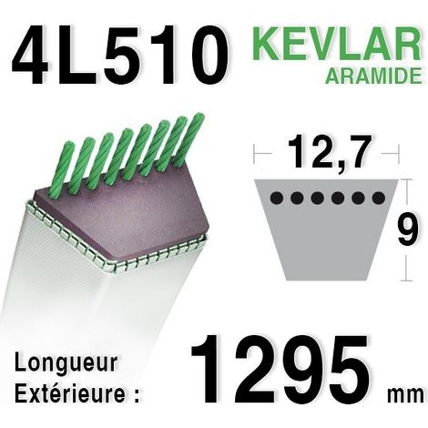Courroie adaptable 4L510 pour tondeuse MTD – Longueur 4L51 – Compatible HONDA, CASTELGARDEN, NOMA – Accessoire de qualité professionnelle