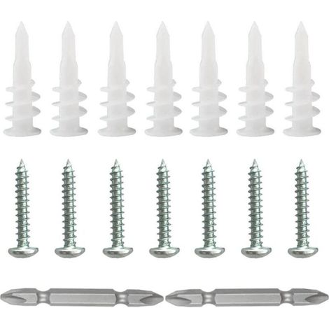 Cheville en Plastique 100 Pièces Cheville mur Creux ChevillePlaco Cheville pour Parpaing Creux Cheville Beton Vis pour Cloisons Sèches Chevilles avec Vis de Taraudage Auto Foreuses (1/5)