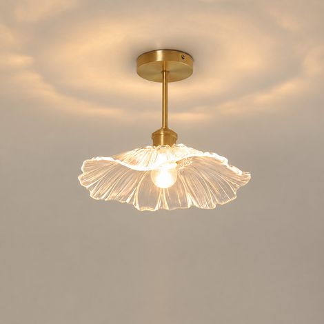Plafonnier pétale modèle H avec tige Rosace universelle montage apparent ou encastré LED lumière chaude incluse 36 × 36 × 36 cm 2 kg – Livraison gratuite