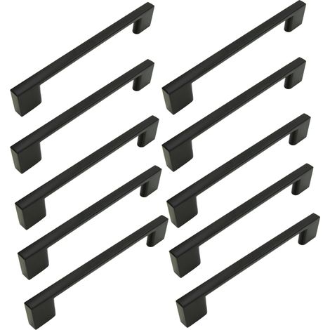 10 x Maniglia per mobili nera 128 mm metallo (1/5)