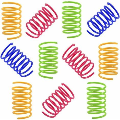 Juguete de plumas de colores para gatos, 12 piezas, juguete interactivo para gatos, juguete de plumas en espiral interactivo y duradero hecho de plástico, regalo original para gatitos. (1/5)