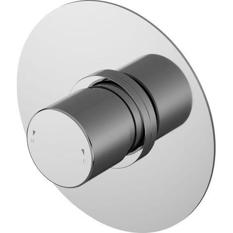 Balterley Enville Contemporary Round Concealed Thermostatic Temperature Control Valve with Knob Handle - Chrome Finish
