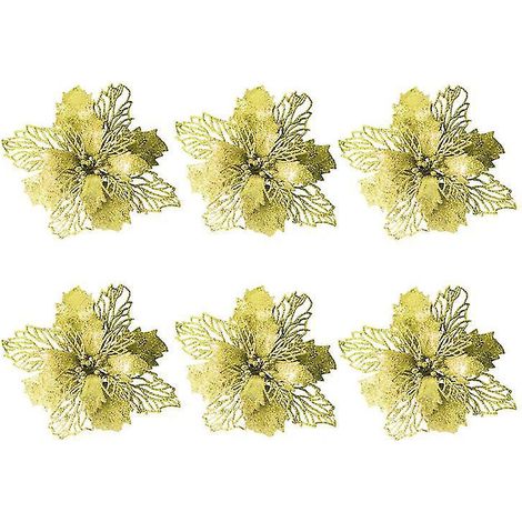 6-teiliges Set weihnachtlicher Dekoblumen (1/3)