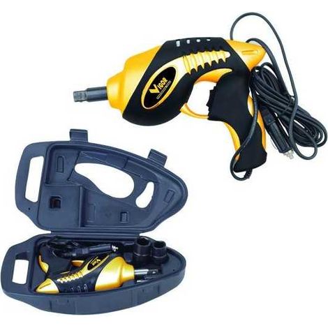 Vigor VAB-100 Avvitatore per Pneumatici 12V 100W 350 Nm con Bussole 17 19 21 23 mm