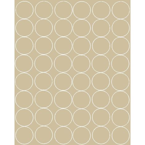 Adesivi circolari da 6 cm, pois, 48 pezzi, beige lucido