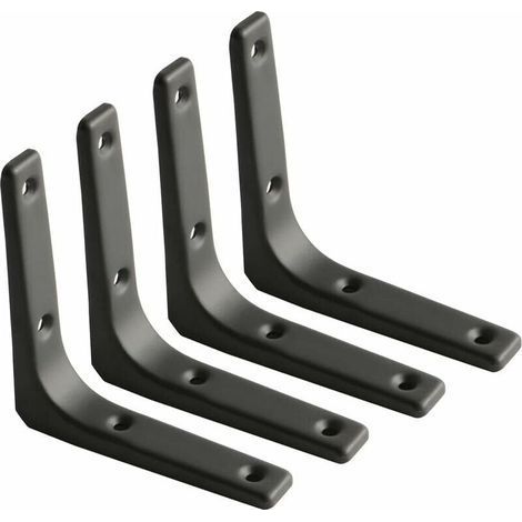 Wall Shelf Bracket, Matte Black Metal Bracket, Heavy Duty Bracket, 100mm100mm, 4pcs (1/5)