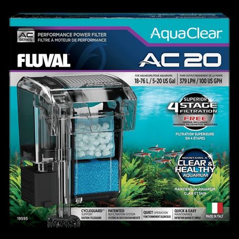 Système de refiltration pour aquarium Fluval Aquaclear Backpack
