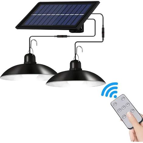 Lampes solaires, lustre solaire avec télécommande, étanche, lumière blanche-AquaForge