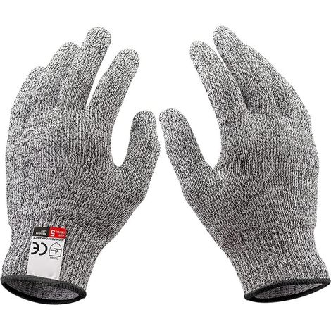 Gants résistants aux coupures, 2 pièces gants résistants aux coupures de qualité alimentaire gants de coupe de sécurité niveau 5 Protection for huître décoquillage poisson trancher viande sculpture su (1/5)