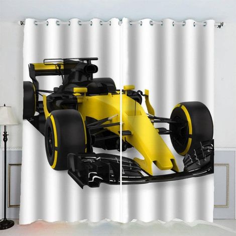 Rideau Voiture De Course Sport Extrême Rideau Thermique Isolant Anti Froid Rideau Occultant Oeillet 2 Pièces Opaque Salon Maison Décoration Rideaux Polyester (234x137 cm) - 2x117x137 cm(234x137) (1/5)