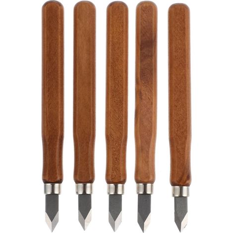 Set of 5 Carpenter Tracing Knives Wood Handle Hand Carving Tools for Precise Wood Cutting and Manual Work DIY (1/5)