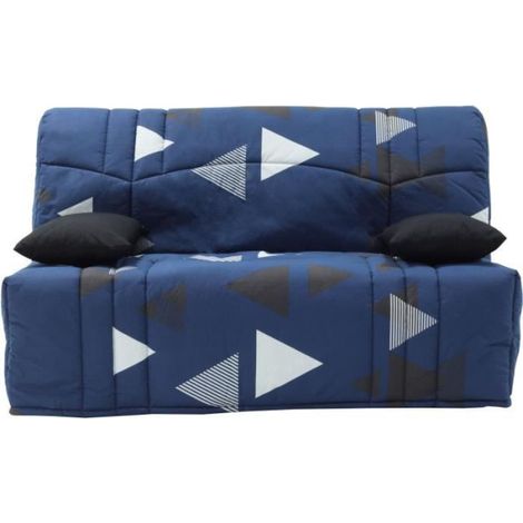 Banquette BZ DREAM - Tissu 100% Coton bikini bleu - Couchage 140x190 cm - L145 x P100 x H90 cm (1/4)
