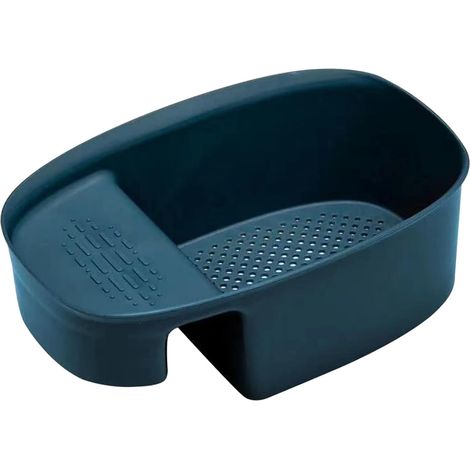 Sink Strainer Blue Plastic Drain Basket Utensil Storage Rack