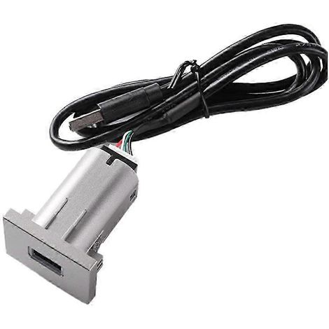 Adaptateur USB 12V/24V argenté pour voiture, compatible avec autoradio, clé USB et accessoires pour Focus 2 Mk2 (2009-2011). (1/5)