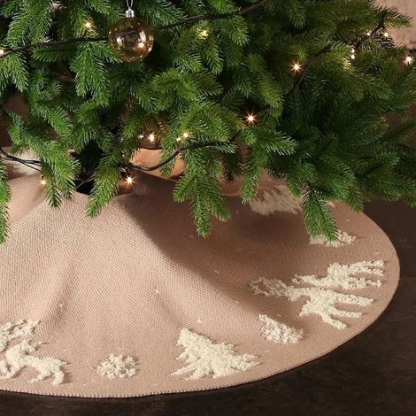 Tapis de sapin de Noël beige 92 cm 36" Décoration de sapin de Noël (1/5)