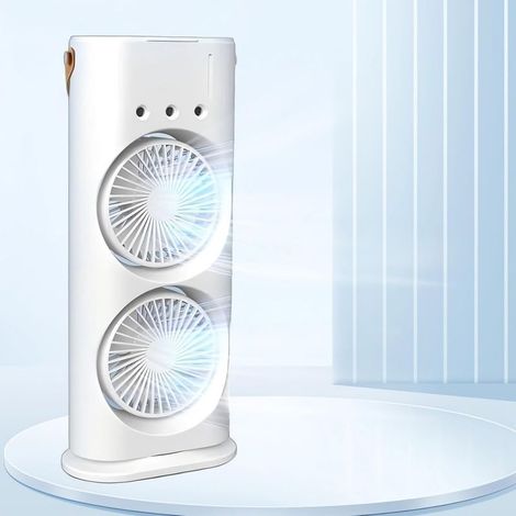 Mini-USB-Ventilator mit Sprühfunktion – 3-in-1-Gerät: Ventilator, Verdunstungskühler und kleiner Luftbefeuchter, 3 Geschwindigkeitsstufen – KZQ (1/4)