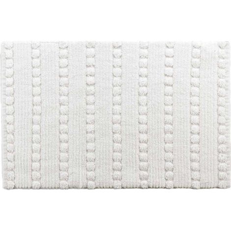 Tapis de Bain Jacquard "Cleonis" 50x80cm Blanc (1/5)