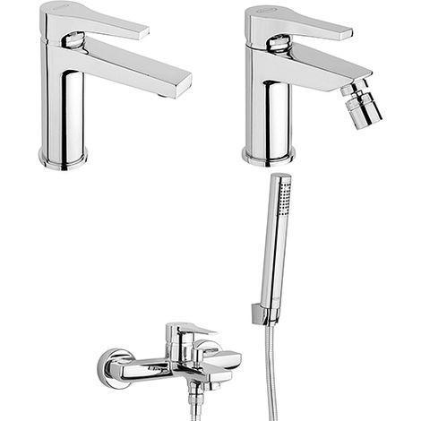 Set Rubinetti Jacuzzi per lavabo e bidet senza scarico e vasca serie Moonlight cromato (1/5)