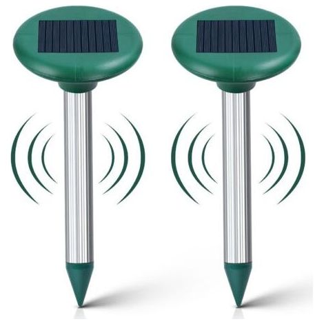 2er-Pack Solar-Maulwurfabwehrgeräte – Ultraschall-Maulwurfabwehrgerät – Intelligentes Solar-Maulwurfabwehrgerät kombiniert Töne und Vibrationen – Abwehr gegen Maulwürfe und Ratten (1/5)